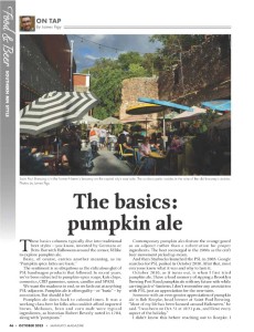 Mankato Magazine page showing pumpkin ale article